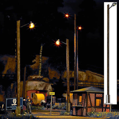 BUS4111 Train Station Lamp on Wooden Pole 142mm