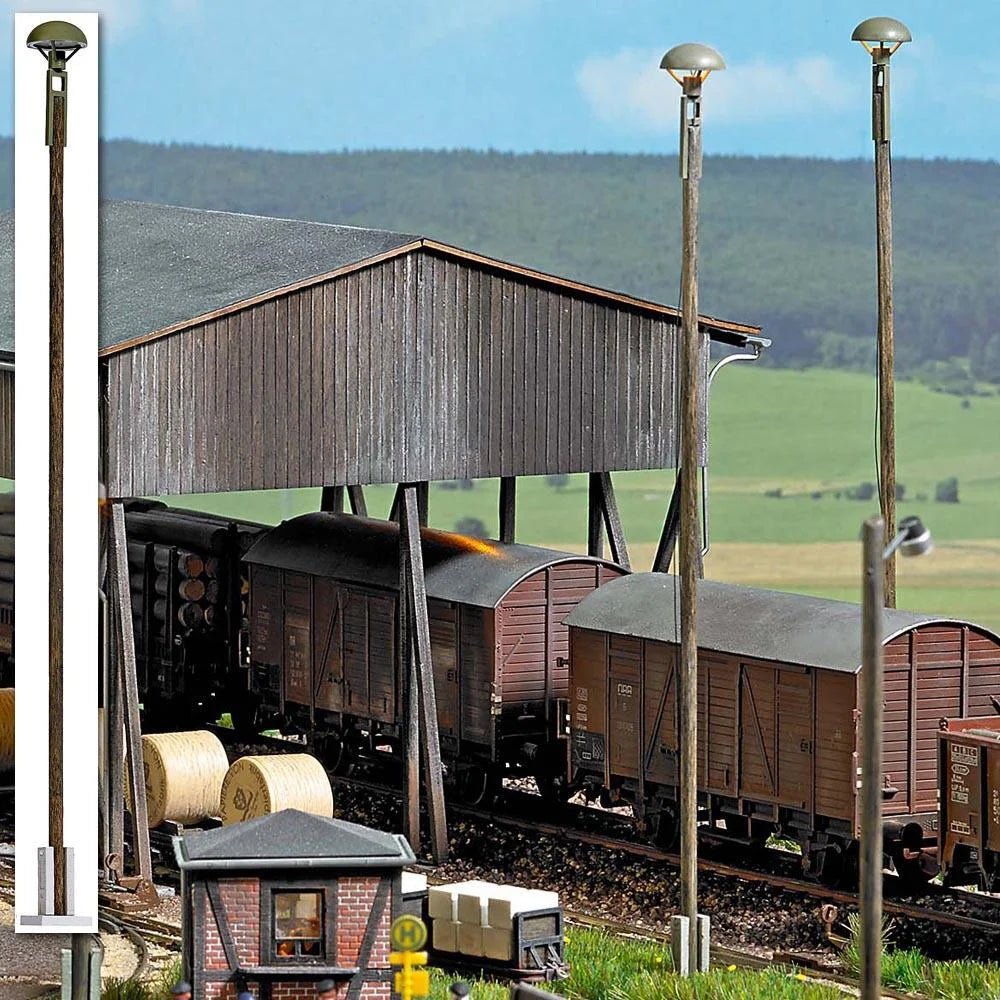 BUS4112 Train Station Lamp on Wooden Pole