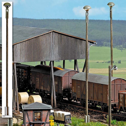 BUS4112 Train Station Lamp on Wooden Pole