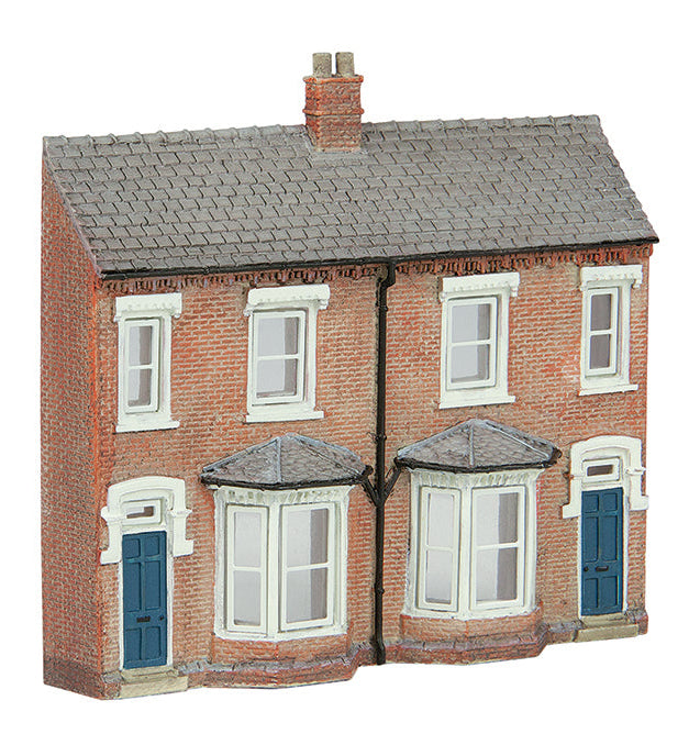 Low Relief Front Terraced Houses - Blue