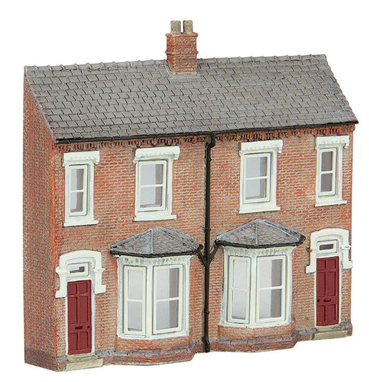 Low Relief Front Terraced Houses - Red