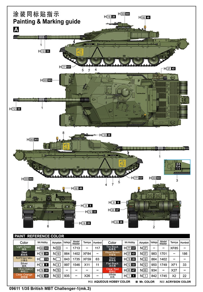 PKTM09611 British Army Challenger 1 Mk 3 Main Battle Tank
