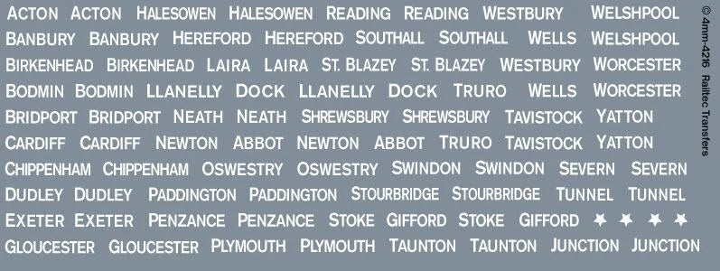 RT-4-4216 Railtec 4-4216 GWR Toad brake van allocation names