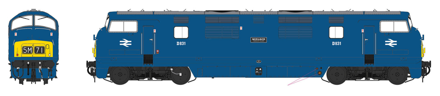 Class 42 'Warship' V1 BR Blue SYP 'Monarch' No.D831 Diesel Locomotive - DCC Sound