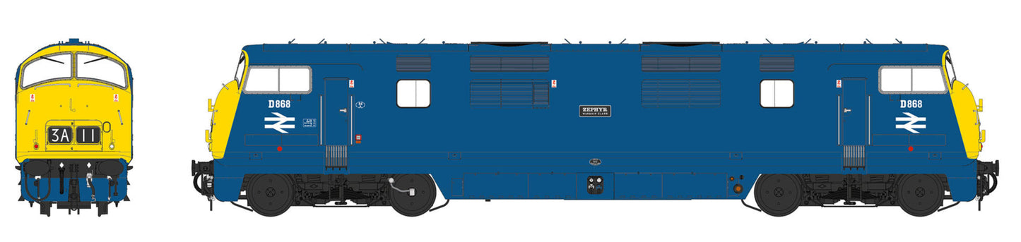 Class 42 'Warship' V1 BR Blue FYE 'Zephyr' No.D868 (Twin Arrows) Diesel Locomotive