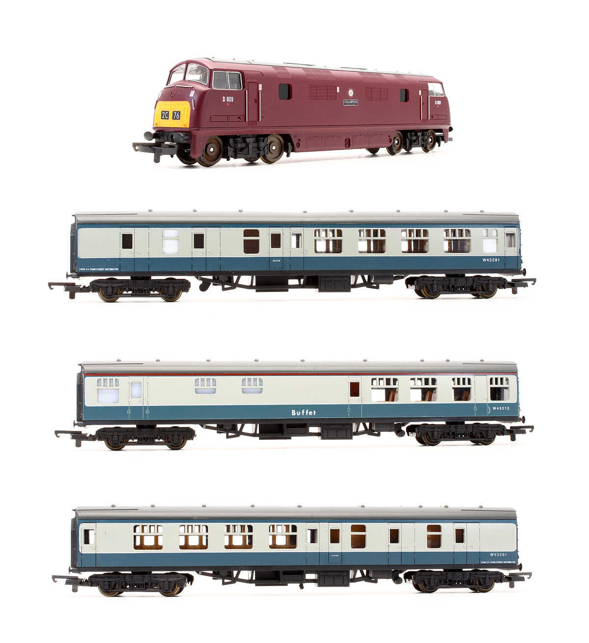 Pre-Owned L149966 BR Maroon Class 42 'Champion' D809 Diesel Locomotive & 3 MK1 Coaches