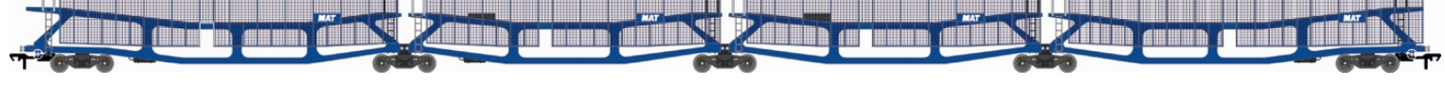 Quad set Cartic-4 car carrier - MAT blue with mesh screens (set B)