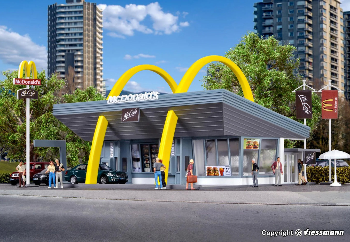 McDonald's Fast Food Restaurant with McDrive Building Kit