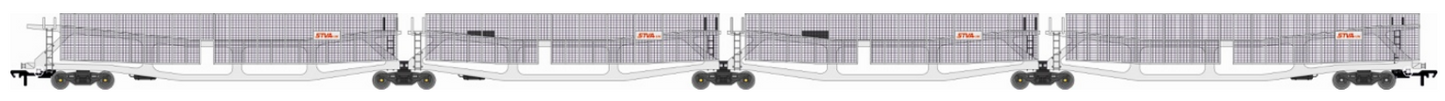 Quad set Cartic-4 car carrier - STVA light grey with mesh screens (set A)