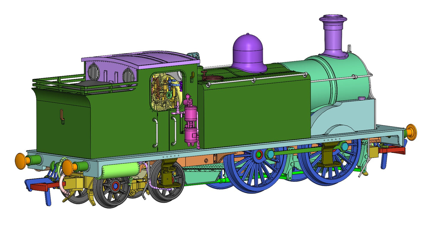 Class 439 Caledonian 0-4-4T 15216 LMS Lined Black Steam Locomotive - DCC Sound Deluxe