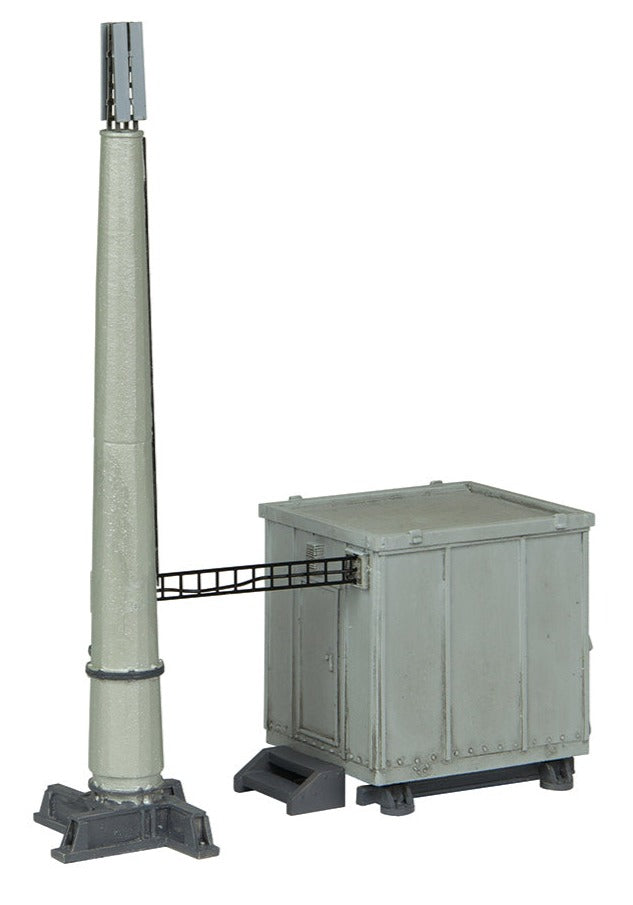 Scenecraft 44-0195A GSM-r Telecom Cabin and Monopole – Rails