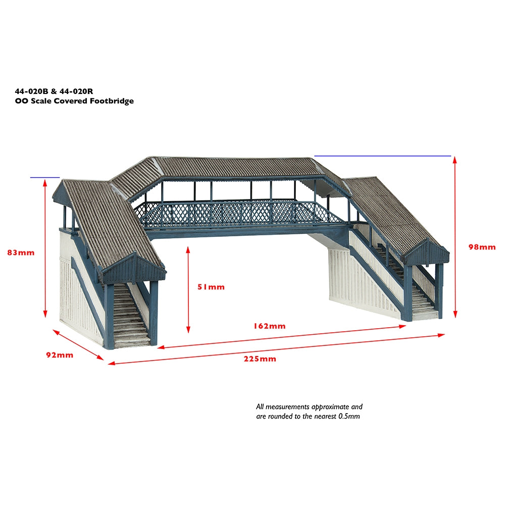 Covered Metal Footbridge Blue and Cream