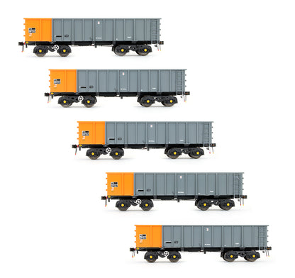 Pre-Owned PTA/JTA+JUA Bogie Tippler Wagon Pack BSC Grey / Orange (Inner)