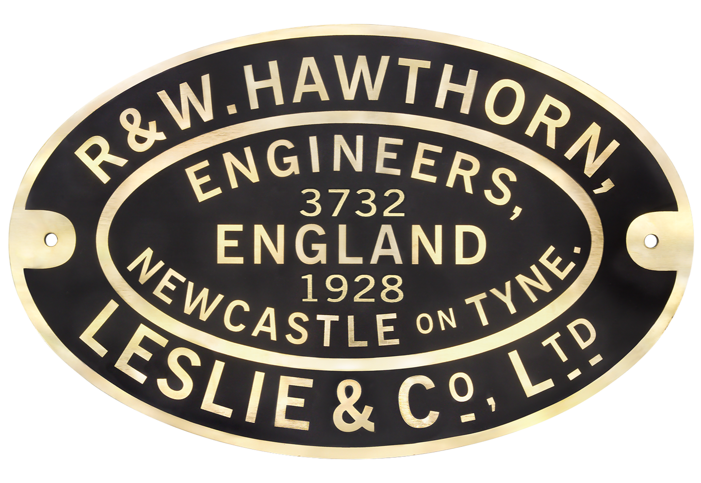 Hawthorn Leslie Worksplate Full Size Replica – 3732 Newcastle Electric Supply no 13