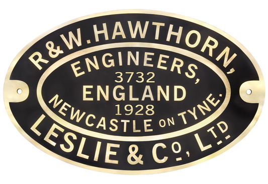 Hawthorn Leslie Worksplate Full Size Replica – 3732 Newcastle Electric Supply no 13