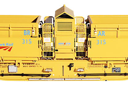 Set of 5 MRA Side Tipping Ballast Wagon Network Rail Yellow