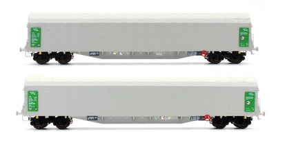 Pre-Owned Set of 2 Green Cargo Rils S-GC Long Bogie Canvas Covered wagon