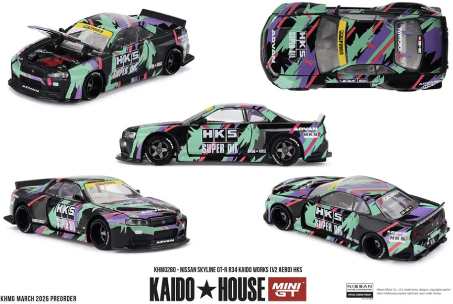 MGTKHMG280 Nissan Skyline GT-R R34 Kaido Works (V2 Aero) HKS