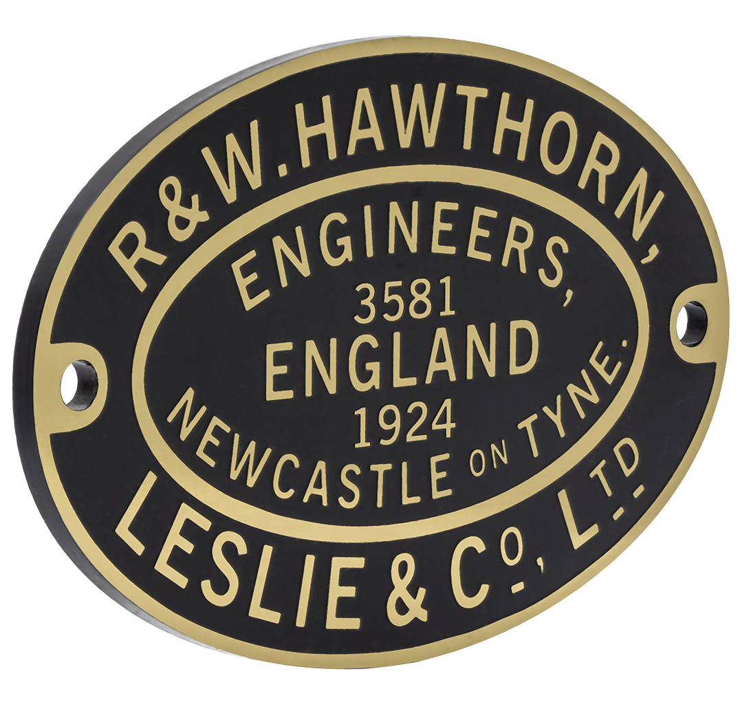 Hawthorn Leslie Worksplate Third Size Replica – 3581 Marston, Thompson & Evershed No 3