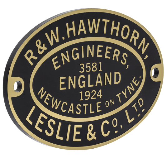 Hawthorn Leslie Worksplate Third Size Replica – 3581 Marston, Thompson & Evershed No 3