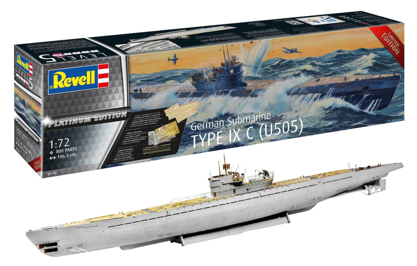 German Submarine Type IX C/40 "Platinum Edition" Model Kit