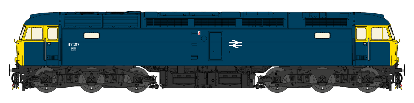Highly Detailed Premium Weathered Class 47 BR Blue No.47217 Diesel Locomotive - DCC Sound