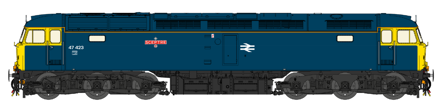 Highly Detailed Premium Weathered Class 47 BR Blue No.47423 Diesel Locomotive - DCC Sound