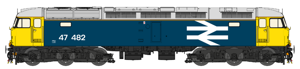 Class 47 Model Cavalex Models CM-47482-LL-SF Class 47 BR Blue Large Logo – Rails