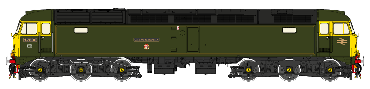 Highly Detailed Premium Weathered Class 47 GWR Green 'Great Western' No.47500 Diesel Locomotive - DCC Sound