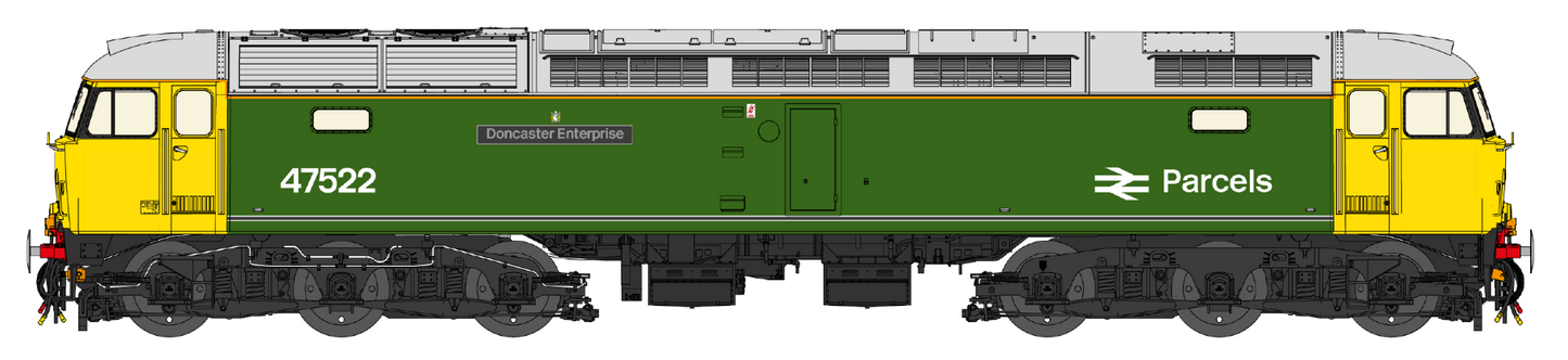 Highly Detailed Premium Weathered Class 47 Apple Green 'Doncaster Enterprise' No.47522 Diesel Locomotive - DCC Sound