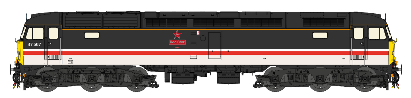 Highly Detailed Premium Weathered Class 47 Intercity Mainline 'Red Star' No.47567 Diesel Locomotive