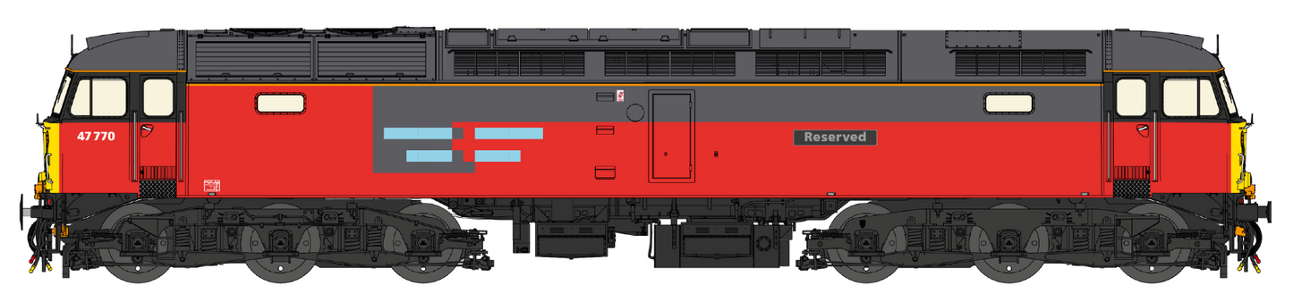 Highly Detailed Premium Weathered Class 47 Rail Express Systems 'Reserved' No.47770 Diesel Locomotive - DCC Sound