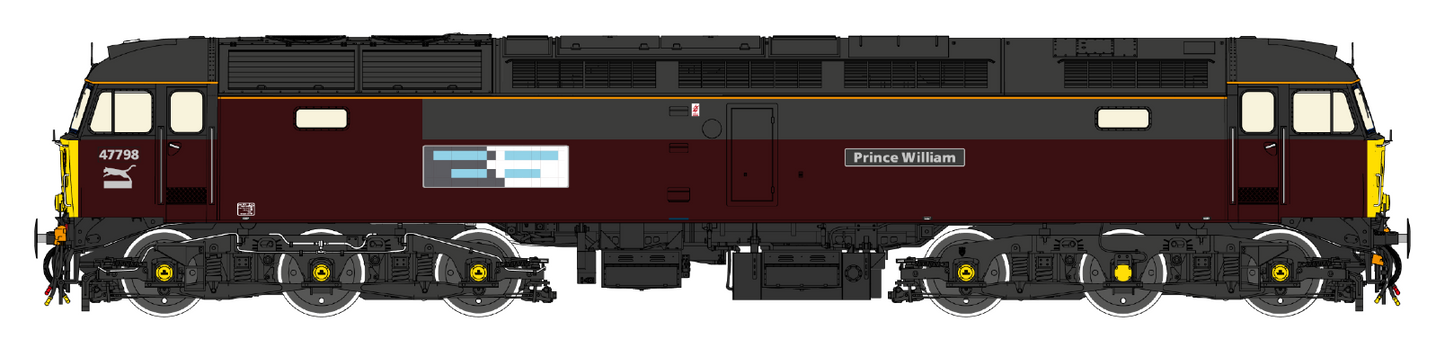 Highly Detailed Premium Weathered Class 47 RES Royal Livery 'Prince William' No.47798 Diesel Locomotive