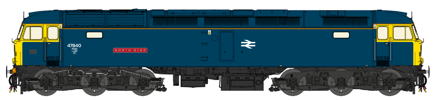 Class 47 BR Blue/Large Logo Cross Country Farewell No.47840/847 Diesel Locomotive Twin Pack - DCC Sound
