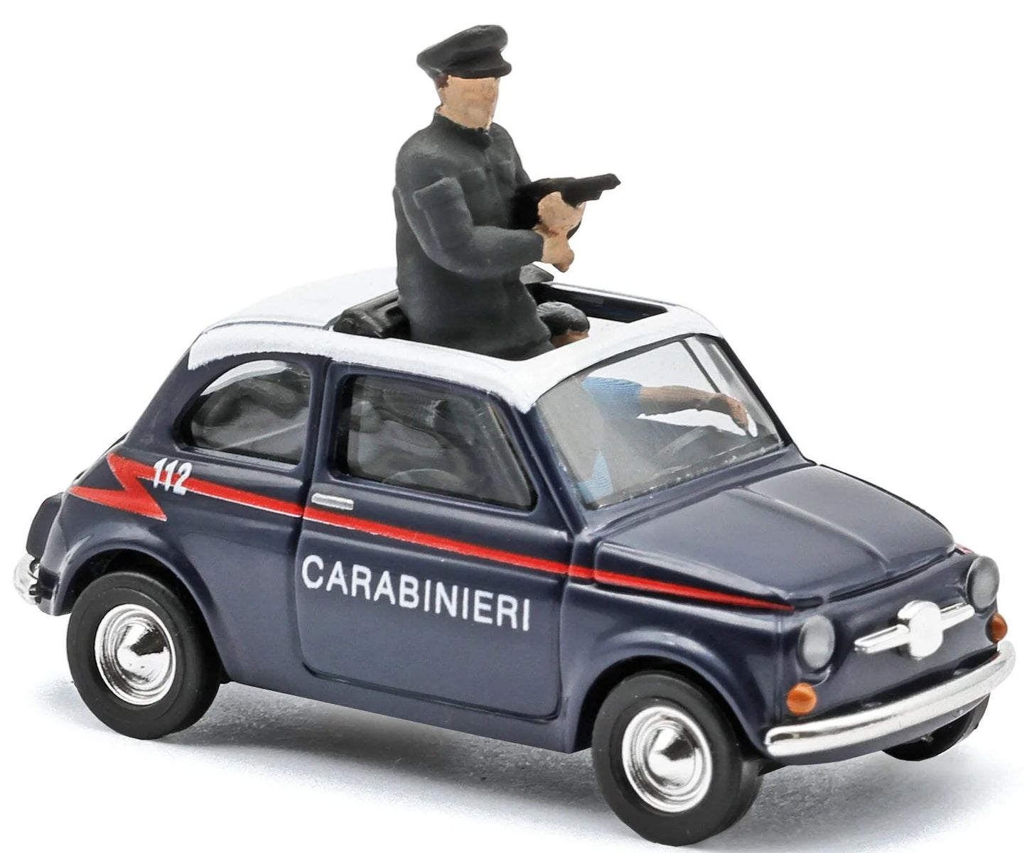 BUS48738 Fiat 500, Carabinieri with 2 police officers
