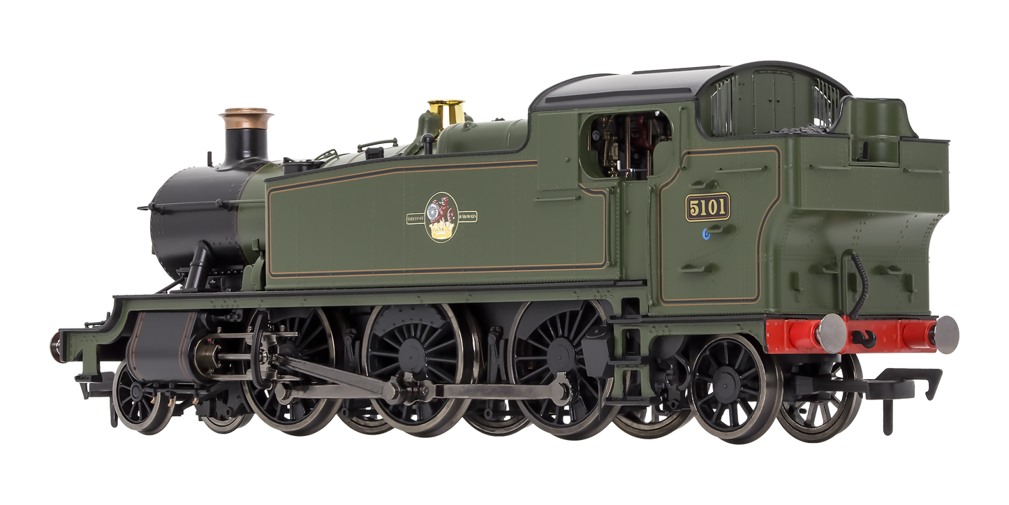 Large Prairie 5101 Lined BR Green Late Crest Steam Locomotive