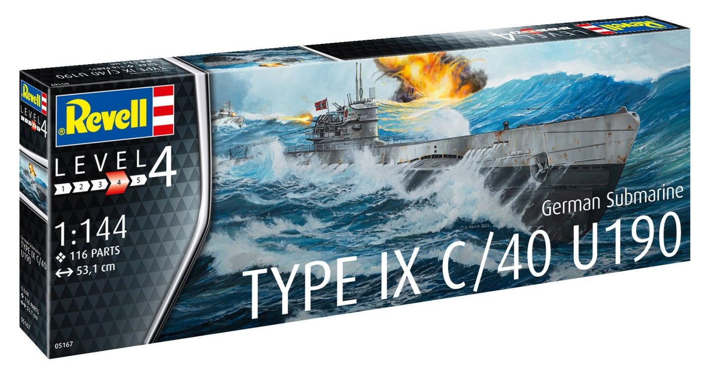 German Submarine Type IX C/40 (U190) (1:144 Scale) Model Kit