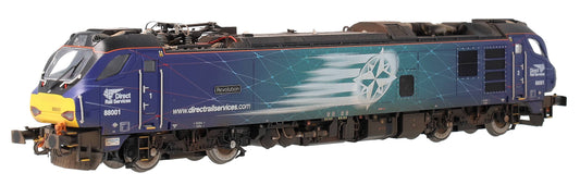 Highly Detailed Premium Weathered Class 88 'Revolution' 88001 DRS Electro-Diesel Locomotive (DCC Sound & Working Pantograph)