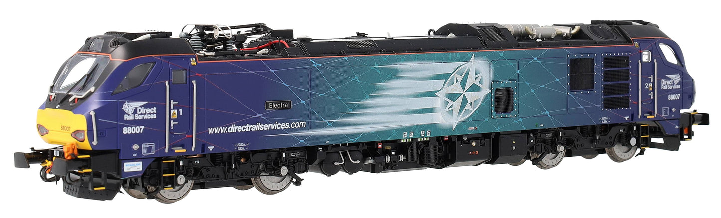 4D-088-003D Class 88 'Electra' 88007 DRS Electro-Diesel Locomotive (DCC Fitted & Working Pantograph)