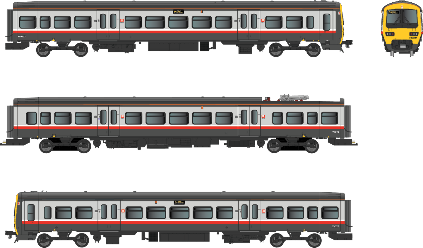 Class 323 323227 Regional Railways Greater Manchester PTE 3 Car EMU Set