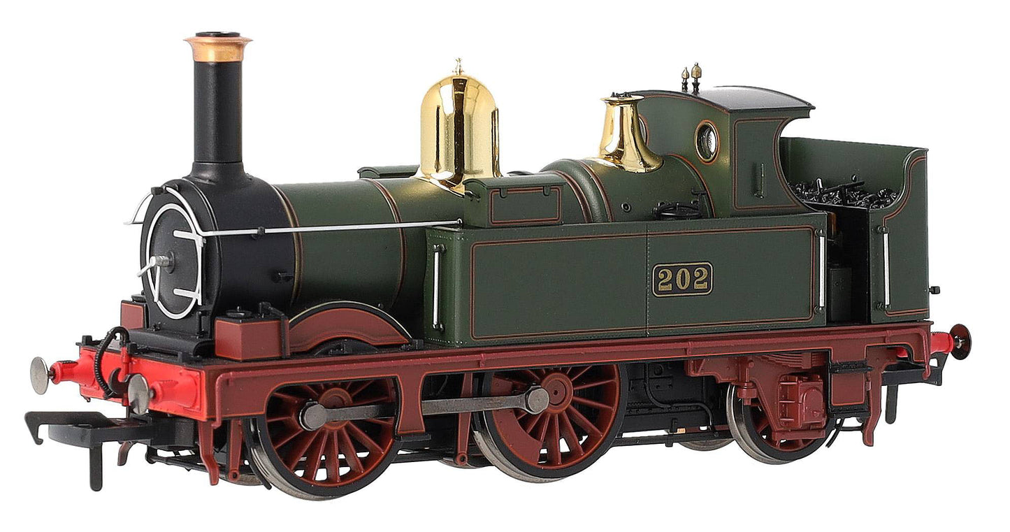 4S-517-001S GWR 517 Class 0-4-2 202 Lined G.W Green Red Frames Steam Locomotive - DCC Sound