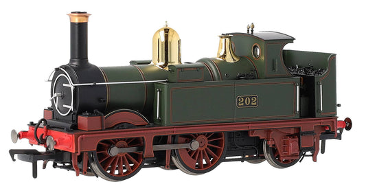 4S-517-001D GWR 517 Class 0-4-2 202 Lined G.W Green Red Frames Steam Locomotive - DCC Fitted