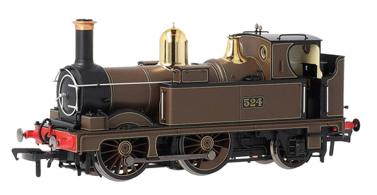 4S-517-002D GWR 517 Class 0-4-2 524 Lined Chocolate Steam Locomotive - DCC Fitted