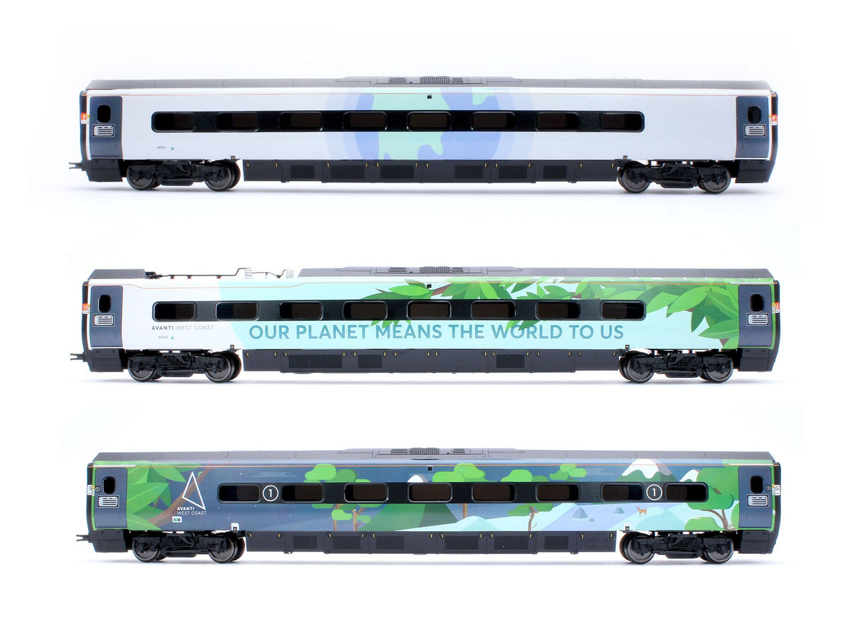 Pre-Owned R40483 Avanti West Coast Class 390 Climate Change Livery Coach Pack 3 69721 + 69821 + 69921