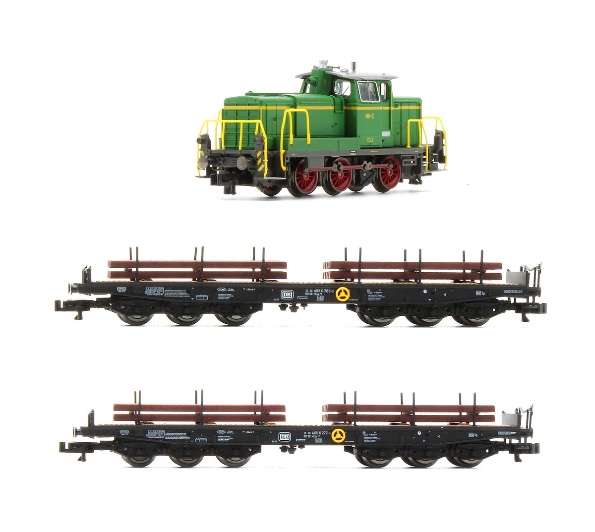 Pre-Owned 'Maxhutte' Diesel Locomotive & Two Bogie Wagons With Loads