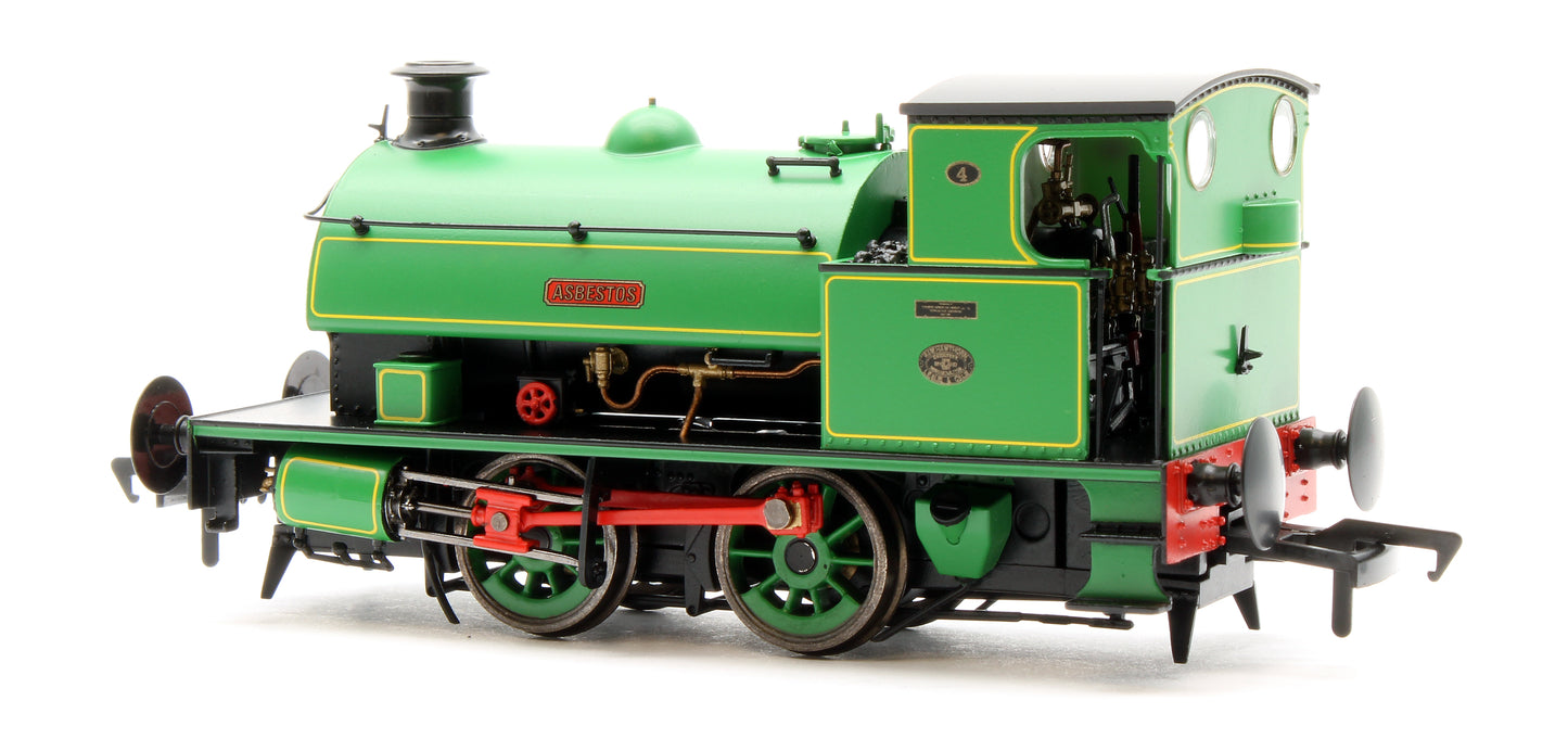 Hawthorn Leslie 0-4-0 Green Lined Yellow `Asbestos' 4 - Steam Tank Locomotive - DCC Fitted