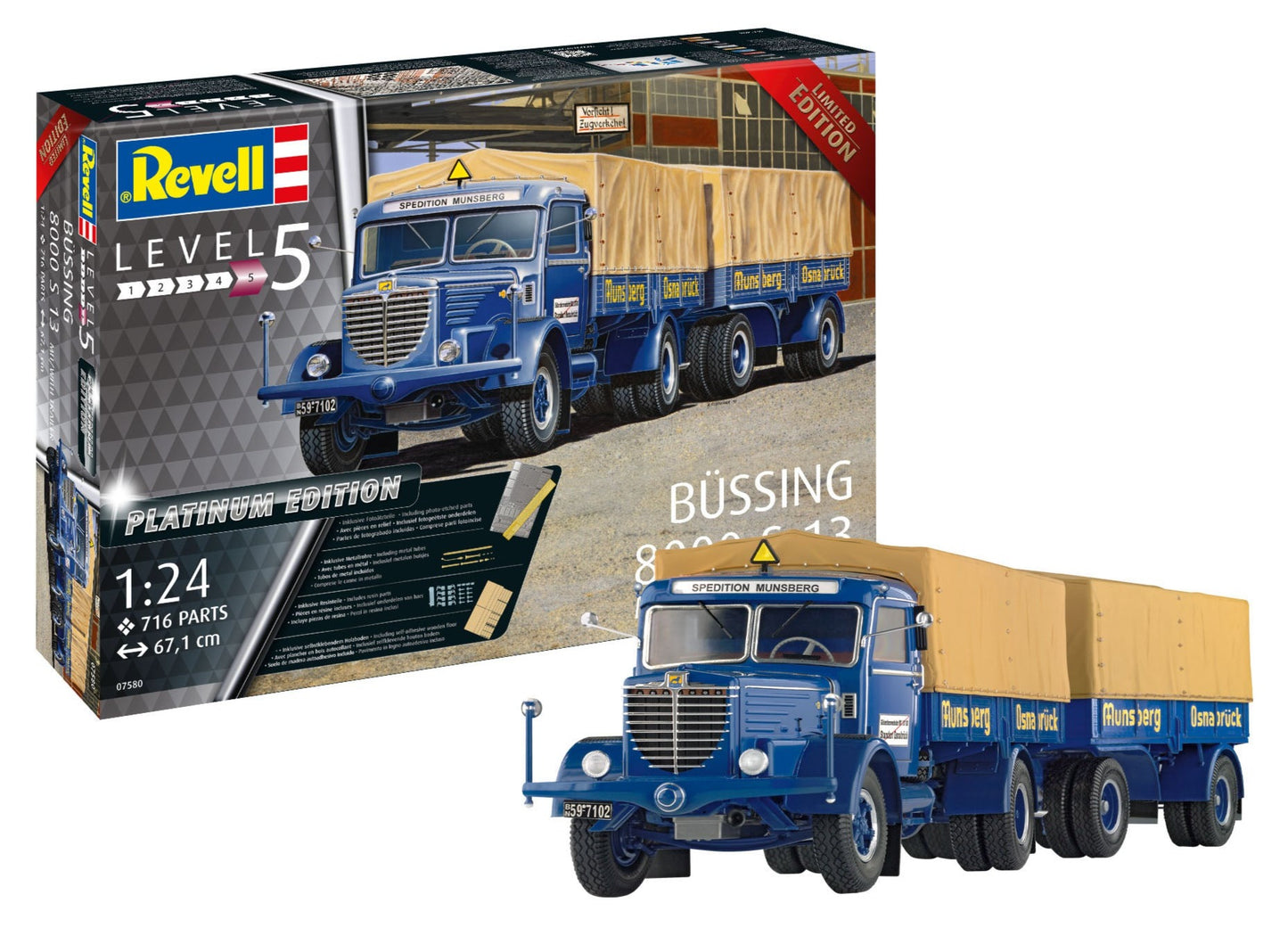 Bussing 8000 S13 W/Trailer Platinum Edition (1:24 Scale) Model Kit