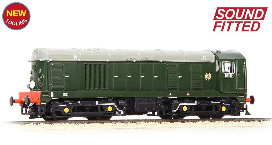 371-030BSF Class 20/0 Disc Headcode & Tablet Catcher Recess D8102 BR Green (Roundel) Diesel Locomotive - DCC Sound