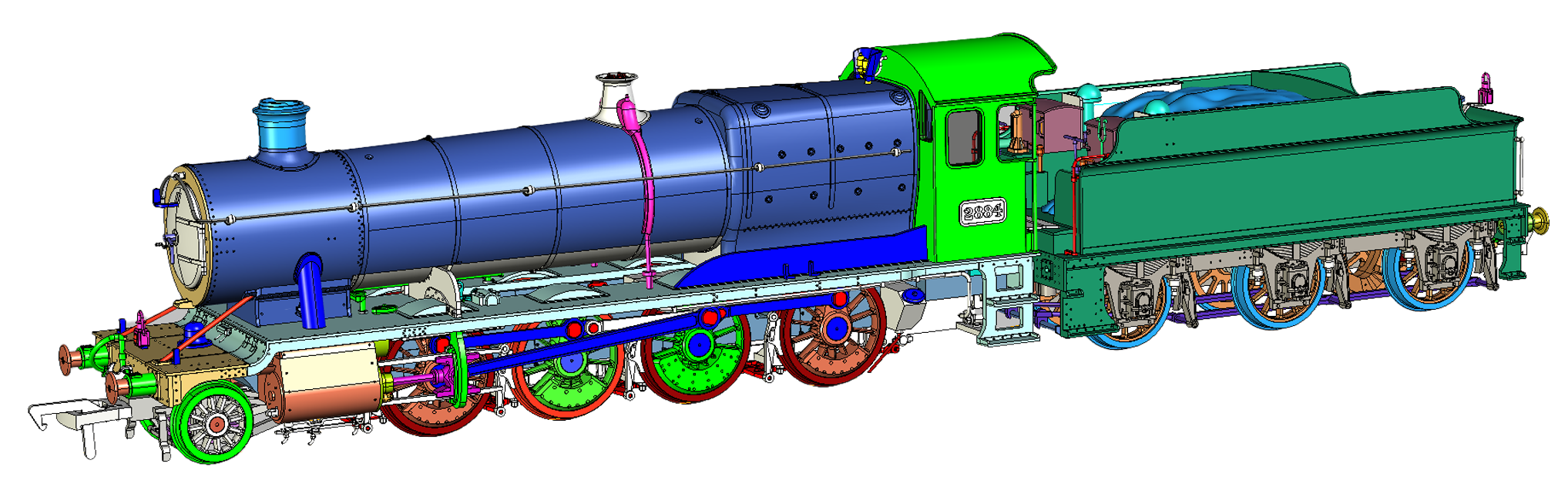 Dapol 4S-009-004D Class 28xx / 2884 2884 Shirt Button Green – Rails