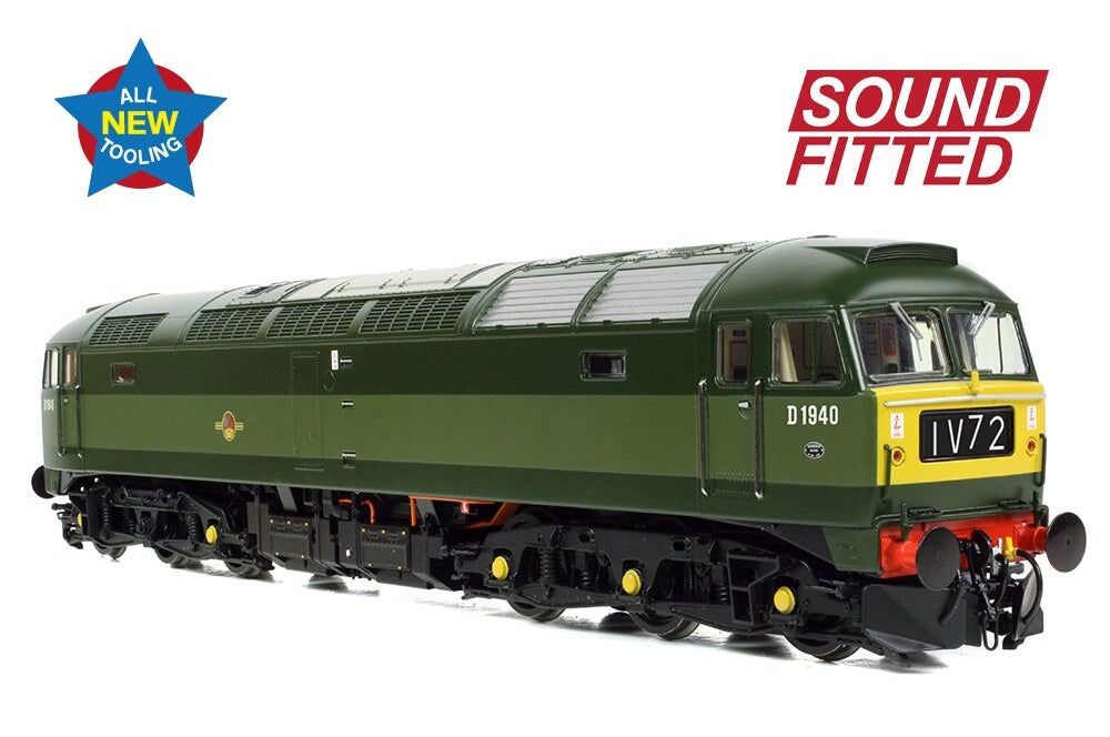 Class 47/0 D1940 BR Two-Tone Green (Small Yellow Panels) Diesel Locomotive - DCC Sound